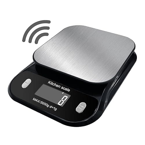 MAUJOY Talking Digital Kitchen Scale,Talking Electronic Kitchen Scales,Food Weighing Scale with Stainless Steel Disc Platform,Add & Weigh/Tare Function,supports switching between four units: g, lb, ml and oz - Kitchen Scales