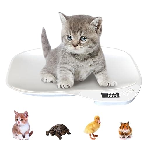 Pet Scales for Small Animals, Puppy Scales,Digital LCD Cat Scale,Mini Dog Weighing with 4 Weighing Modes(kg/oz/lb/ml) for Small Cat,Dog,Hamster,Food,Kitchen (36x26 cm/14x10.2 in max:15KG)