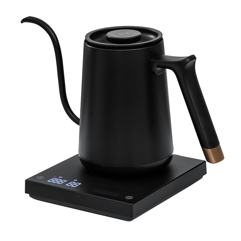 TIMEMORE Electric Gooseneck Kettle 600ml - Variable Temperature Control for Coffee & Tea, 192s Fast Heat to 88°C, Precision Pour Over Kettle, Home & Office Use, Black - Kettles
