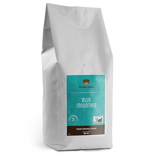 Brown Bear Blue Mountain Ground Coffee 1kg - For Filter Cafetiere V60 French Press - Medium Roast - Brown Bear - Strength 3 - Donation to Free The Bears - 100% Arabica - Coffee Tea Accessories
