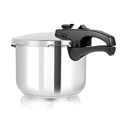Tower T80244 6L/22cm Pressure Cooker with Steamer Basket, Stainless Steel, Silver - Multi Cookers