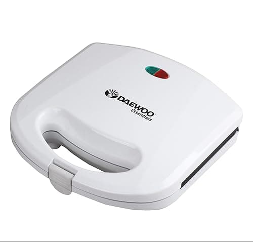 Daewoo Fine Elements Deep Fill 2 Portion Sandwich Toaster with Easy Clean Non Stick Coating Plates, Anti-Slip Rubber Feet, Power and Ready Indicator, Lightweight and Compact- (White),SDA1037 - Toasters