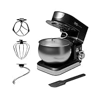DMD Collective - Digital Stand Mixer For Baking Food Mixer, 5L Bowl 6 Speed Pulse Mode with Tilt-Head, Kitchen Electric Mixer with Dough Hook, Whisk, Beater, Splash Guard 1300W