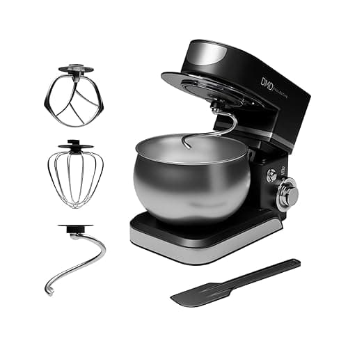 DMD Collective - Digital Stand Mixer For Baking Food Mixer, 5L Bowl 6 Speed Pulse Mode with Tilt-Head, Kitchen Electric Mixer with Dough Hook, Whisk, Beater, Splash Guard 1300W - Stand Mixers