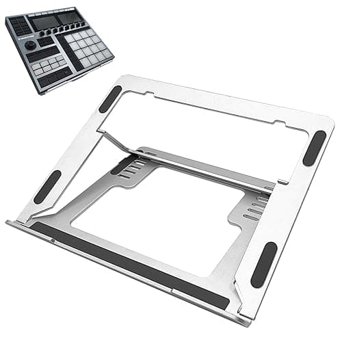 Musiin Drum Controller Foldable Stand Compatible with NI Maschine MK3,Ableton Push3, Akai MPC One+,MPC Live 3,Behringer Mixer lift adjustable,Solid Aluminum Portable Folding Stand for Home Studio