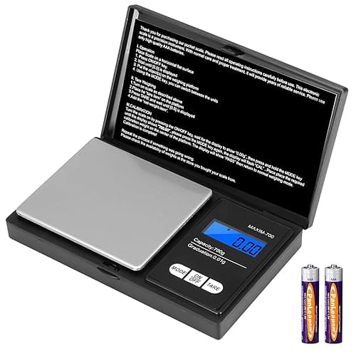 Vinabo 700g Digital Scales 0.01g, Kitchen Scales Digital,Mini Pocket Scales,precision scale LCD Display, Jewellery Scales Weighing Scales for Jewellery Gold Food Coffee Herb Coin (Battery included) - Kitchen Scales