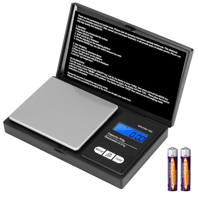 Vinabo 700g Digital Scales 0.01g, Kitchen Scales Digital,Mini Pocket Scales,precision scale LCD Display, Jewellery Scales Weighing Scales for Jewellery Gold Food Coffee Herb Coin (Battery included) - Kitchen Scales