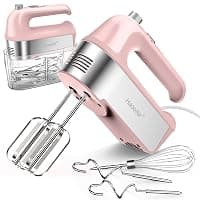 450W Electric Hand Mixer, 5 Speed Handheld Mixer with Scale Cup Storage Case, 5* Stainless Steel Accessories, Turbo Boost, Eject Button, Kitchen Mixer Food Mixer for Baking — Stand Mixers deal