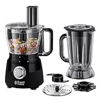 Russell Hobbs Desire Electric Food Processor, Bowl with 1.5L usable capacity, 1.5L Plastic jug, Stainless steel blades, reversible slicing/shredding disk, dough hook & creaming disk inc, 600W, 24732