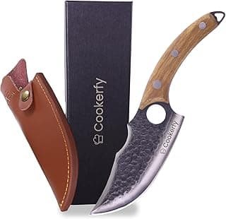Cookerfy 6" Japanese Knife Set Style 6" Butcher Knife - Razor Sharp Chef Knives with Ergonomic Grip & Genuine Cowhide Leather Sheath - Carbon 5cr15 Steel Blade with Rosewood Handle - Kitchen Knives — Kitchen Knives deal