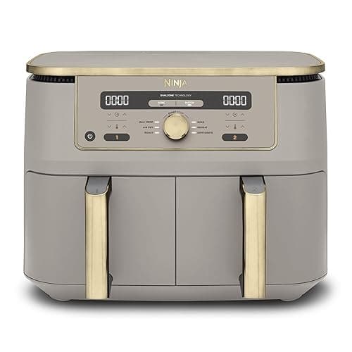 Ninja MAX Dual Zone Digital Air Fryer, 9.5L, Stone Gold DZ400UKSTGD - Air Fryers
