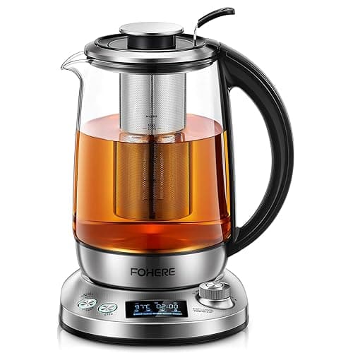 FOHERE Electric Kettles, FOHERE Kettles Electric Fast Boil Quiet, Variable Temperature Kettle - 40℃~100℃, Keep Warm 2Hr, Detachable Filter Kettle, Auto Shut-Off & Boil-Dry Protection, 2200W, 1.7L, BPA-Free - Kettles