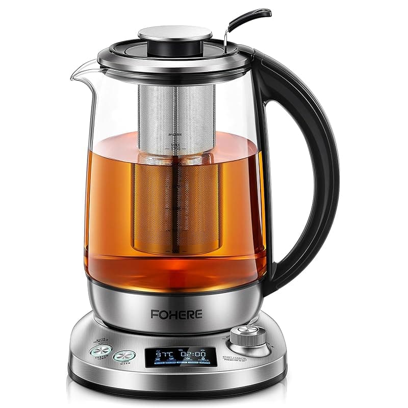 FOHERE Electric Kettles, FOHERE Kettles Electric Fast Boil Quiet, Variable Temperature Kettle - 40℃~100℃, Keep Warm 2Hr, Detachable Filter Kettle, Auto Shut-Off & Boil-Dry Protection, 2200W, 1.7L, BPA-Free - Kettles
