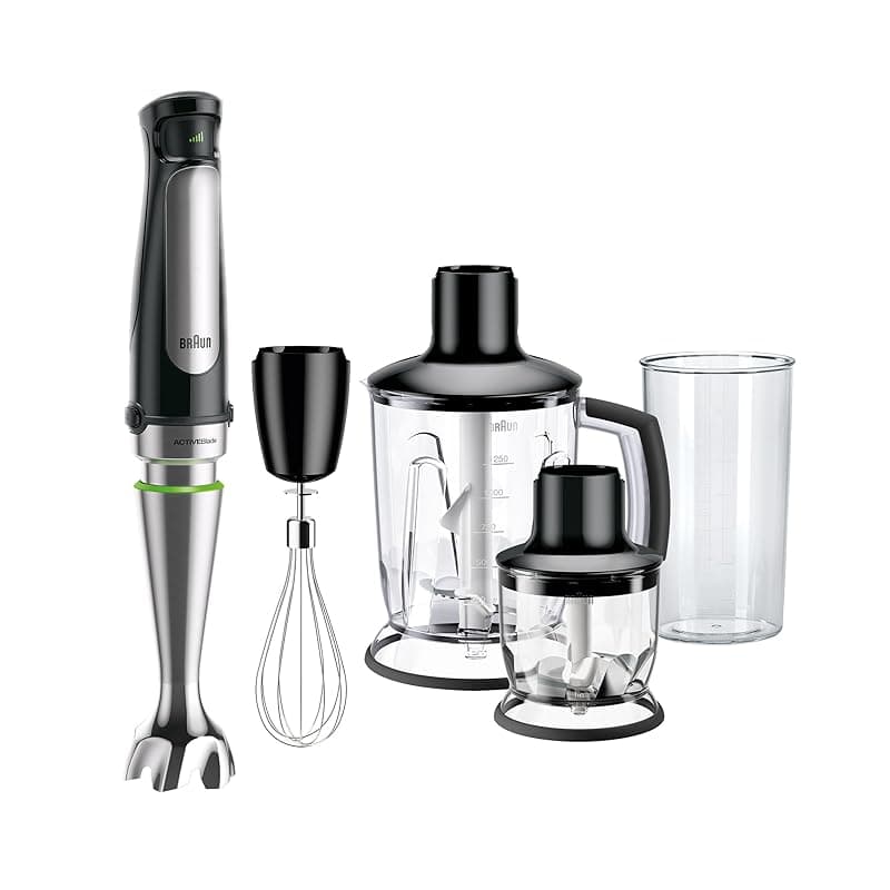 Braun MultiQuick 7 MQ7045 Hand Blender, Mixer, ActiveBlade System, EasyClick Plus System, Splash Control - Food Processors