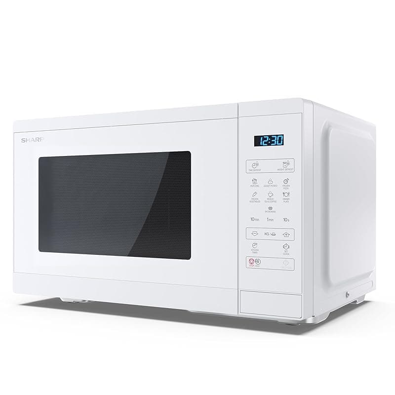 Sharp YC-MS252AU-C 900W Solo Digital Microwave Oven with 25 L Capacity & 11 Power Levels & Defrost Function – Crystal White - Microwaves