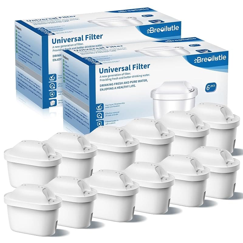 BREOILUTLE Water Filter Cartridges Compatible with Brita® Marella® Jug Kettle, BREOILUTLE Water Filter Replacement for Brita® Maxtra+® Plus Maxtra Pro® All-in-1 Reduces Impurities (12PCS) - Water Filters