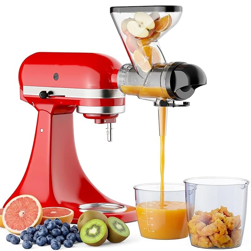 Fgreeble Masticating Juicer Attachment for KitchenAid Stand Mixer, Cold Pressed Juicer Machine, Slow Juicer Attachment with Dual Feed Chute and Pusher - Juicers