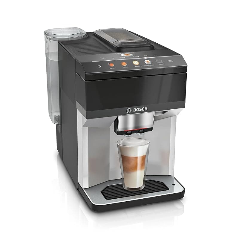 Bosch Serie 4 TPG40307, Bean to Cup Coffee Machine, VeroCafe, Cappuccinatore milk frother, DoubleCup option, easy select panel with 9 Beverage Options, Piano Black - Coffee Machines