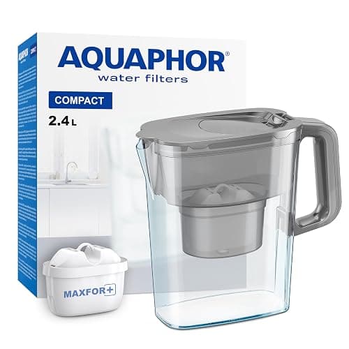 AQUAPHOR Water Filter Jug Compact Grey 2.4L with 1 x Maxfor+ Cartridge - Water Filters