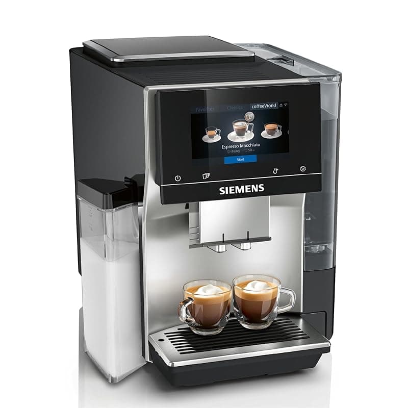 SIEMENS EQ700 Fully Automatic Bean to Cup Coffee Machine, 5" Touch Screen Display, Cold Brew/Slow Brew, Integrated Milk Container, 30+ Coffee Beverages, Home Connect, TQ713GB3 - Coffee Machines