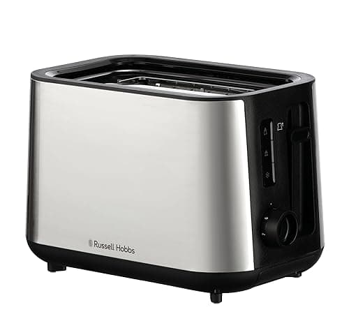 Russell Hobbs Toaster 2 Slice (Extra Wide slots, 6 Browning levels, High-Lift, Frozen, Reheat & Cancel function, Lift & Look, Removable crumb tray, Brushed stainless steel) Classics 27390