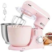 Kitchen in the box Stand Mixer, 4.5L+5L Two Bowls Food Mixer for Baking, 10 Speeds Electric Kitchen Appliance with Dough Hook, Whisk, Beater, 1300W Matte for Home Baking (Rose Pink) — Stand Mixers deal