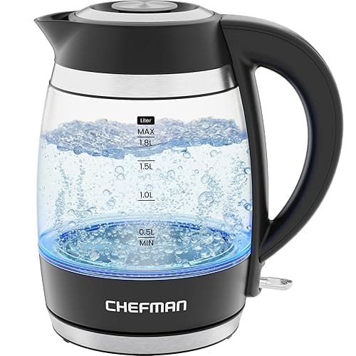 Chefman Glass Electric Kettle 1.8L 3000W, Auto Shut-Off, BPA Free
