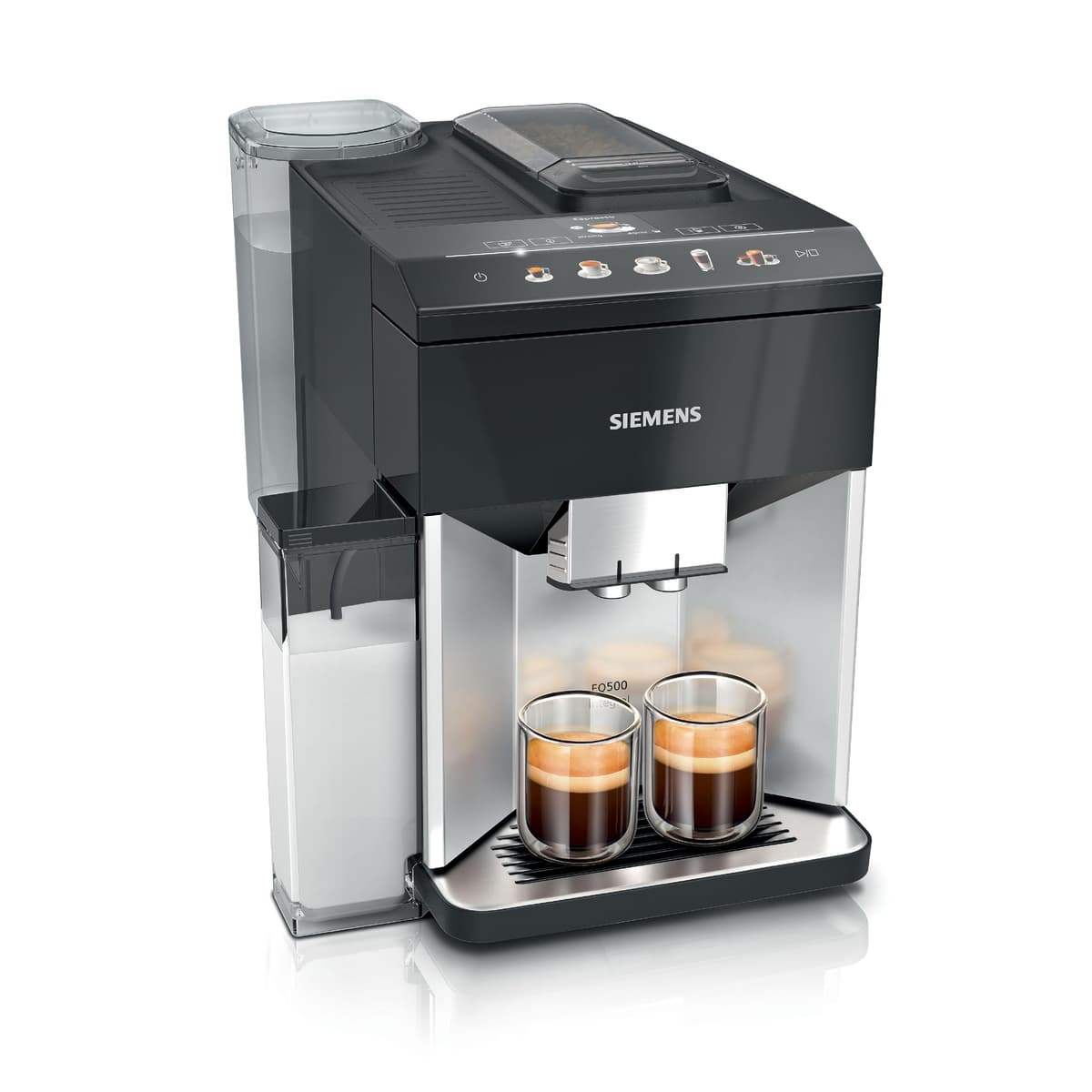 SIEMENS EQ500 Bean to Cup Coffee Machine TQ513GB1, Silver/Piano Black - Coffee Machines