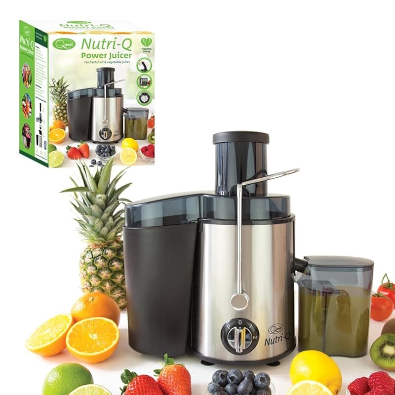 Nutri-Q Quest Nutri-Q Power Juicer With Centrifugal Extractor / 0.5L Jug & 1.5L Pulp Container/Large Feeding Chute Included / 2 Speeds & Pulse Function - Juicers