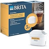 BRITA MAXTRA PRO Limescale Expert Water Filter Cartridge 3 Pack - Original BRITA Refill for Ultimate Appliance Protection, reducing impurities, Chlorine and Metals
