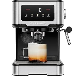 Chefman CraftBrew Espresso Machine, 15-Bar Pump, Digital Touchscreen, Steam Wand for Latte & Cappuccino, Compact Espresso Coffee Machine w/ 1.5L Removable Water Reservoir - Stainless Steel — Coffee Machines deal