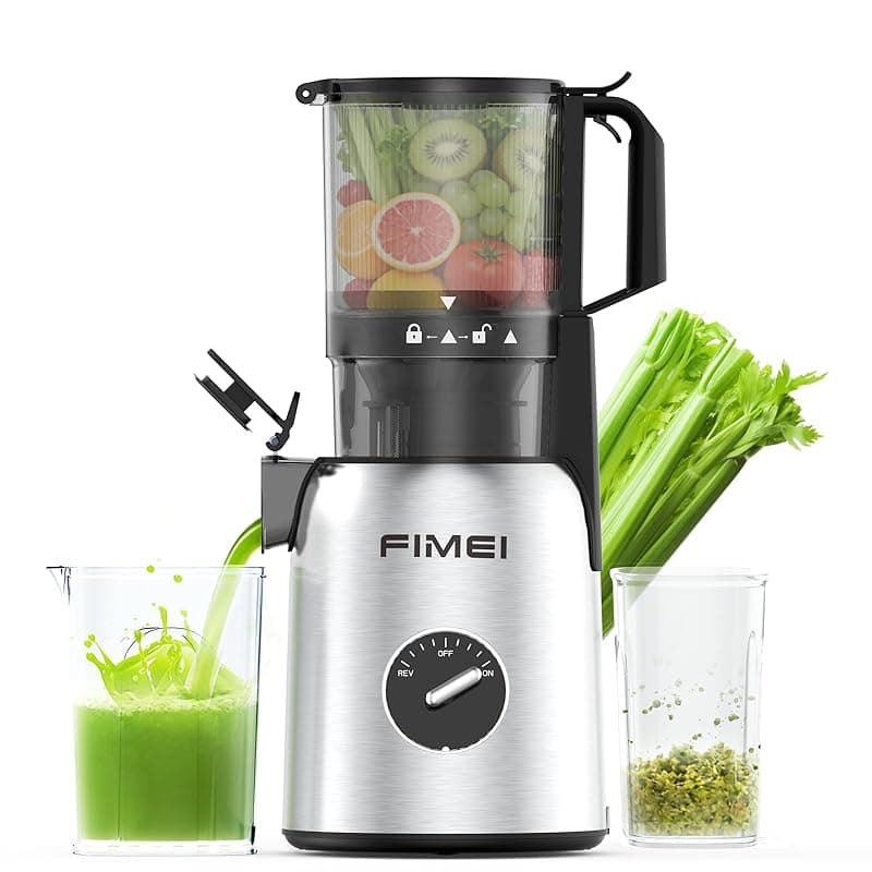 FIMEI Cold Press Juicer Machines, 135MM Large Feeding Chute for Whole Fruits and Vegetables, Automatic 300W Slow Masticating Juicer, High Yield Juice Extractor, BPA-Free - Juicers