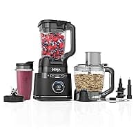 Ninja 3-in-1 Detect Power Blender Processor Pro, Powerful 1200W Blender, Food Processor Bowl, Dough Blade, 1x Single Serve Cup, Jug, Make Pizza Dough, Blend, Chop & Mix, Black, TB401UK — Food Processors deal