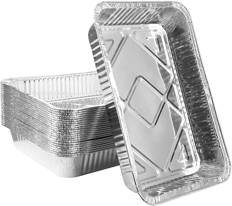 LATERN 30Pcs Aluminium Foil Baking Trays, 31 x 21 x 5cm Disposable Roasting Trays Oven Freezer Safe Cooking Baking Broiling Pans for Party Food Serving Takeaway Storage Catering Containers - Food Storage