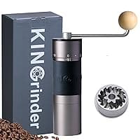 【Iron Gray】 KINGrinder K6 Manual Hand Coffee Grinder with Straight Handle for French Press, Drip, Espresso with Assembly Consistency Stainless Steel Conical Burr Mill, 25-35g Capacity