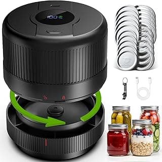 Mason Jar Vacuum Sealer Kit, Electric Mason Jar Sealer for Wide & Regular Mouth Mason Jars, Ideal for Pickles, Jam, Salad, Overnight Oats, Dry Food and Meal Prep Storage