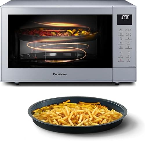 Panasonic NN-CT57RMBPQ 27L 4-in-1 Combination Inverter Microwave with Air Fryer, 1000W, 19 Auto Programs, Convection Grill Cooking, Space-Saving Slimline Design, Silver
