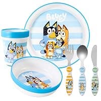 Bluey Kids 6 Piece Reusable Dinner Set - Cup, Bowl, Plate & Cutlery — Tableware deal
