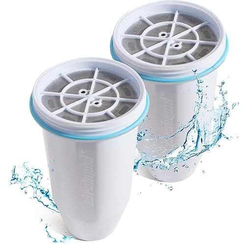 Water Filter Cartridges Replacement Compatible with ZeroWater Filter Jug ZR-017 ZP-010, Remove 99.9% Lead, Chlorine, Fluoride, Heavy Metals, PFOA/PFOS, BPA Free, TUV Certified, 6-Stage (2 Pack)