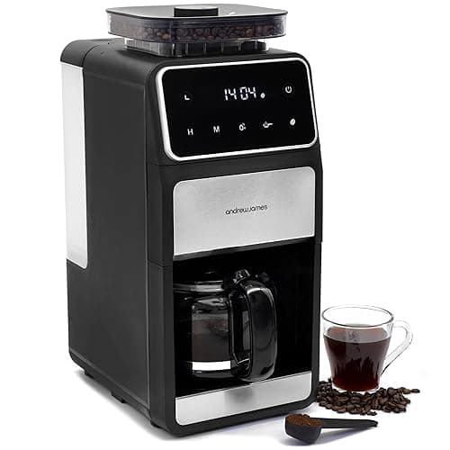 andrew james Drip Filter Coffee Machine with Built in Grinder, Bean to Cup Coffee Maker with Programmable Keep Warm Function, Easy to Use Filter Coffee Maker Machine Ideal for Home or Office (1.5L) - Coffee Machines