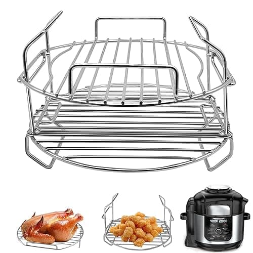 GWYXC Air Fryer Replacement Parts for Ninja Foodi OP450UK OP500UK 7 in 1 7.5L Electric MAX Multi-Cooker Pressure Cooker, Stainless Steel Air Fryer Wire Rack Baking Rack Accessories, Dishwasher Safe