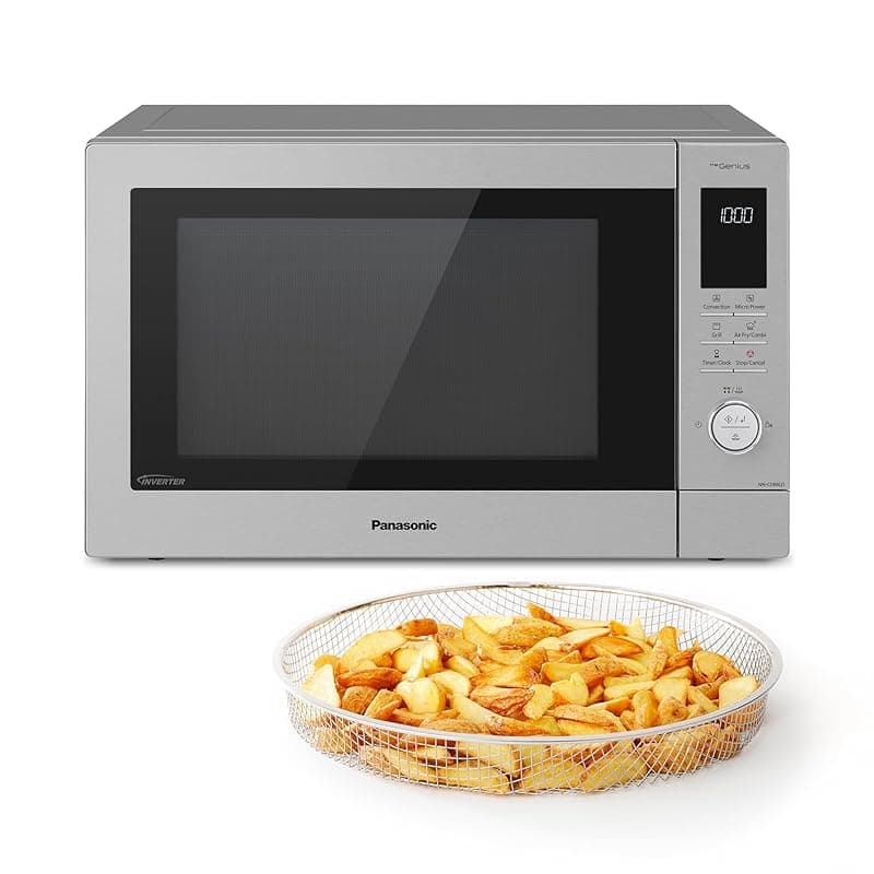 Panasonic NN-CD88QSBPQ 4-in-1 Combination Microwave Oven with Air Fryer, Grill & Convection – 34L, 1000W Inverter Technology, Genius Sensor Cooking, Stainless Steel - Microwaves