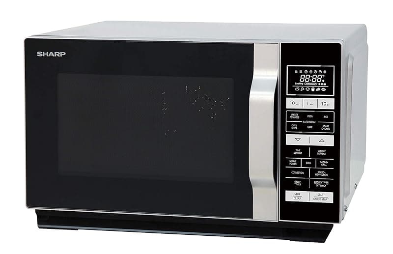 Sharp R860SLM Combination Flatbed Microwave Oven, 25 Litre capacity, 900W, Silver - Microwaves