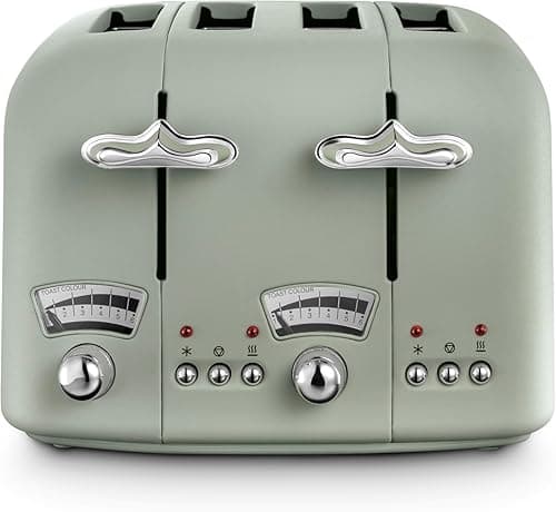 De'Longhi Argento Flora CT04.GR 4 Slice Toaster - Peppermint Green - Toasters
