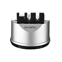 SHARPAL 191H Kitchen Chef Knife and Scissors Sharpener for Straight and Serrated Knives, 3-Stage Knife Sharpening Tool Helps Repair and Restore Blades