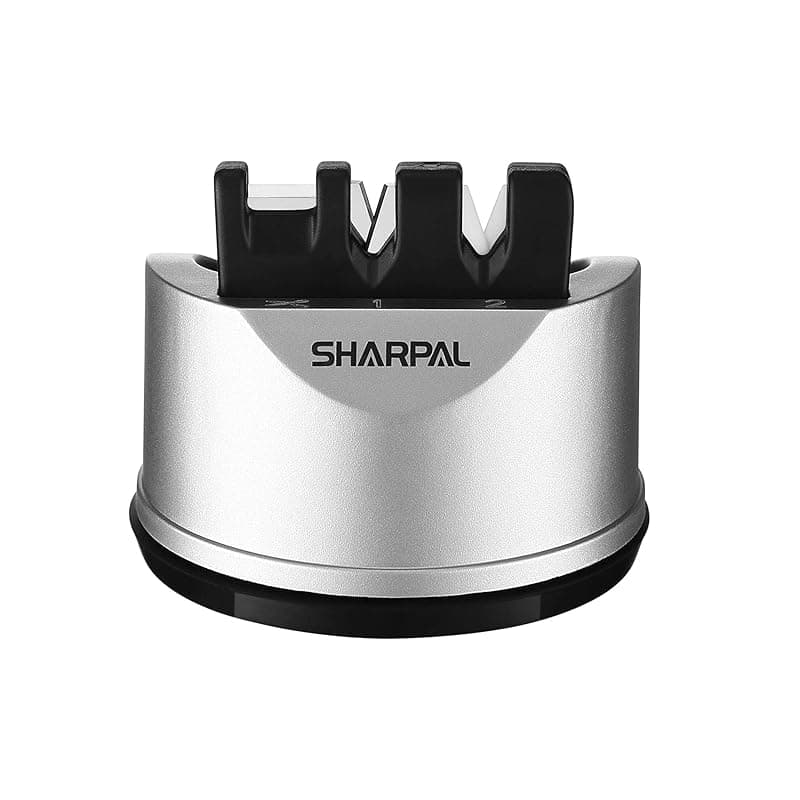 SHARPAL 191H Kitchen Chef Knife and Scissors Sharpener for Straight and Serrated Knives, 3-Stage Knife Sharpening Tool Helps Repair and Restore Blades - Kitchen Knives