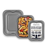 Chabrias Ltd 3-Pack Roasting Baking Tray Set - Small (28cm), Medium (33cm), and Large (38cm) - Baking Tray Set Tray/Pan, Non-Stick, Multi-Pack Set Oven Trays - Dishwasher Safe and Easy Clean