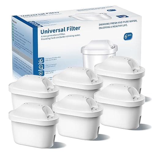 BREOILUTLE Water Filter Cartridges Compatible with Brita® Marella® Jug Kettle, BREOILUTLE Water Filter Replacement for Brita® Maxtra+® Plus Maxtra Pro® All-in-1 Reduces Impurities (6PCS)