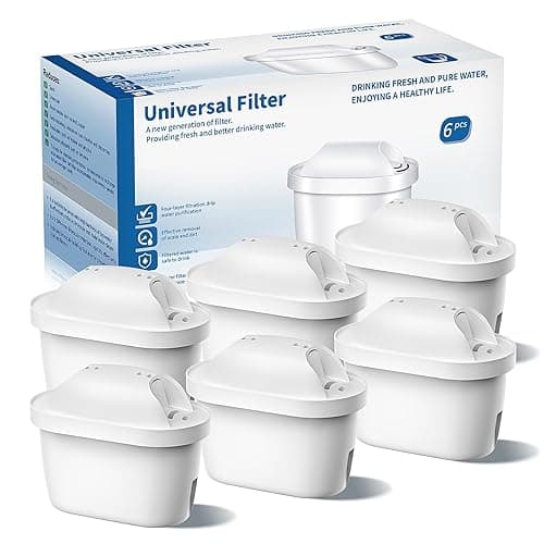BREOILUTLE Water Filter Cartridges Compatible with Brita® Marella® Jug Kettle, BREOILUTLE Water Filter Replacement for Brita® Maxtra+® Plus Maxtra Pro® All-in-1 Reduces Impurities (6PCS)