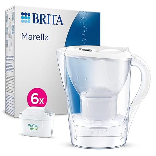 BRITA Water Filter Jug MAXTRA Marella, 6x Pure Performance cartridges - Water Filters
